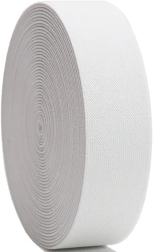 Vista 24 de Banda elástica de punto negro de 1-1/2 pulgadas, 10 yardas, 1.496 in, tejido de sarga de doble cara, correas elásticas pesadas, banda elástica
