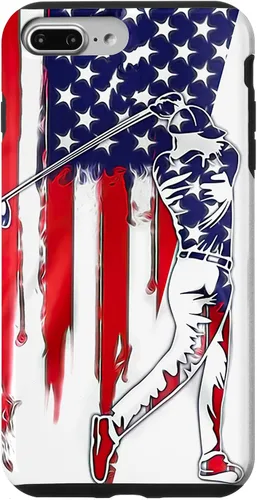 Vista 12 de Funny American Flag Golf For Golfer Case for iPhone 16