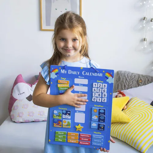 Vista 2 de Calendario Infantil Simply Magic 2025 - Mi Primer Calendario Magnético Diario para Niños, Todo Sobre Hoy Tablero, Calendarios de Días de la Semana