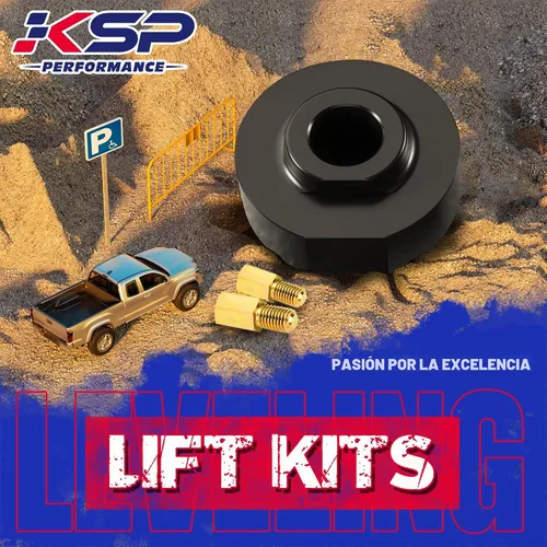 Vista 6 de KSP 2" Kits de elevación para F250 F350 1999-2022, espaciador de elevación frontal de 2 pulgadas con extensores de perno de 3/4" compatibles