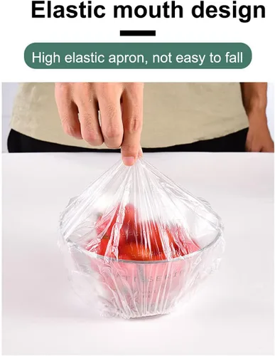 Vista 4 de Fresh Keeping Bags - Fundas elásticas reutilizables para almacenamiento de alimentos con bordes elásticos, fundas de plástico elásticas para tazones