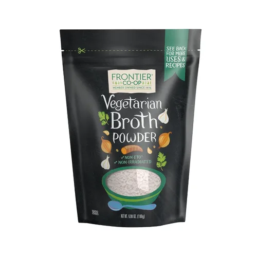 Vista 8 de Frontier Co-op Caldo en polvo con sabor vegetal, 1 libra a granel, bajo en sodio, cebolla, ajo, zanahoria, albahaca, cúrcuma, semillas de apio