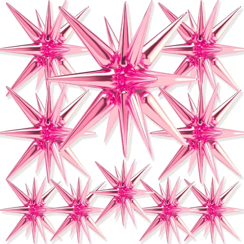 Vista 42 de Globos de papel de aluminio con forma de estrella negra de PartyWoo, 2 piezas de 42 pulgadas, grandes, con puntas explosivas, de Mylar