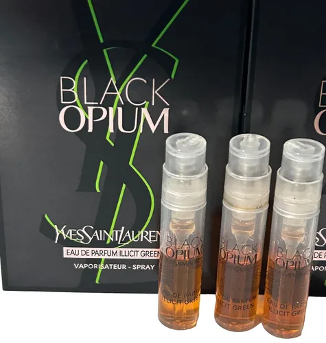 Vista 3 de Yves Saint Laurent YSL Black Opium Illicit Green Muestra Perfume para mujer 1.2 ml / 0.04 oz - set de 3