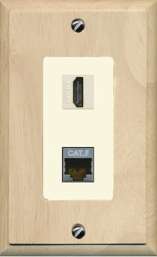 Vista 24 de RiteAV Placa de pared HDMI y Cat7 - 1 cuadrilla [negro/marfil]