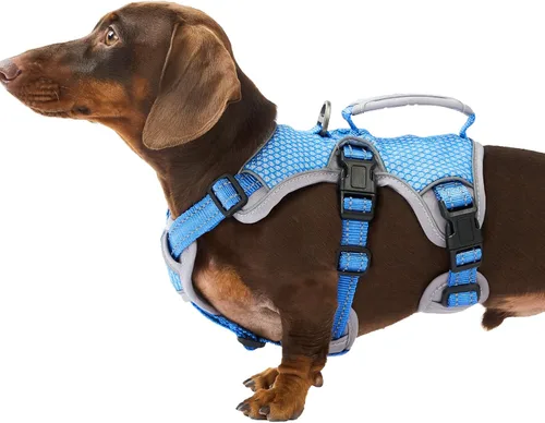 Vista 8 de Huntboo - Arnés para perro a prueba de escape, arnés reflectante con asa, duradero, chaleco ajustable para perros pequeños, medianos y grandes