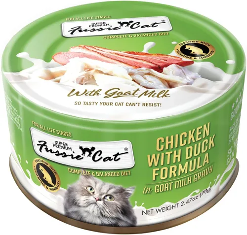 Vista 7 de Fussie Cat Premium Fórmula de atún húmeda sin grano para gato, 2.82 oz / 80 gramos, caja de 24