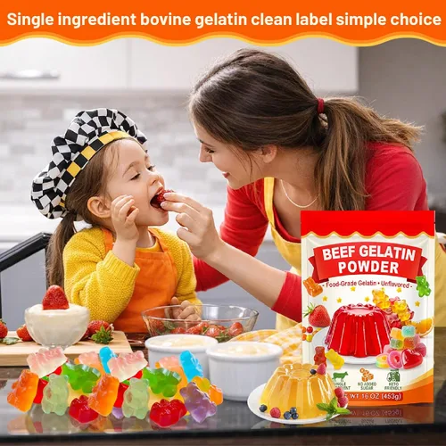 Vista 7 de Polvo de gelatina de carne de res sin sabor, gelatina alimentada con pasto para gomitas, gelatina, hornear, cocinar, bebidas, sopas y salsas