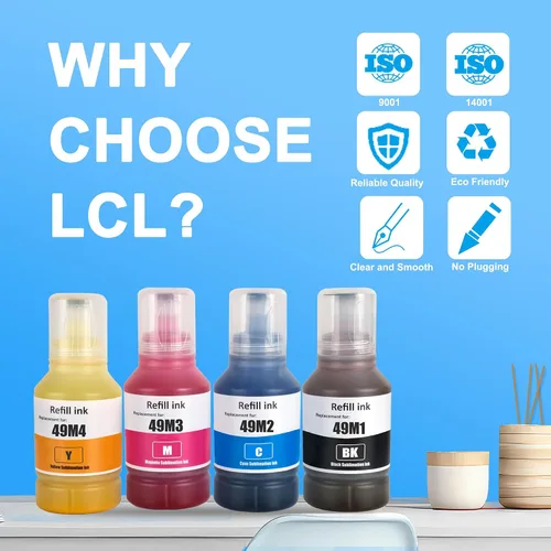 Vista 5 de LCL Repuesto de tinta de sublimación de autollenado T49M de 4 x 4.7 fl oz para impresora de sublimación de tinte SureColor F170 F570