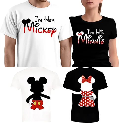 Vista 4 de Camisas a juego para parejas, para él o ella, para parejas, camisa de amor para hombres y mujeres, conjunto de camisetas MM para el día de San