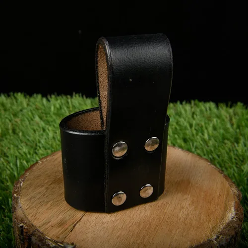 Vista 4 de Hulara Handmade Genuine Leather Axe Holster with Belt Loop Hammer Holder for Tool Belt Hammer Holster Axe Hatchet Sheath Viking Axe Small Hammer