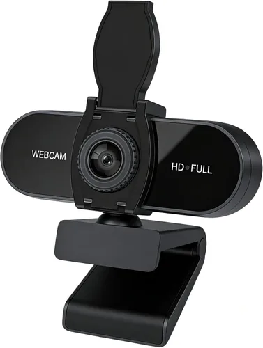 Vista 2 de Cámara web HD 1080P con micrófono, cancelación de ruido, cubierta de privacidad, lente gran angular, corrección de luz automática, cámara web USB