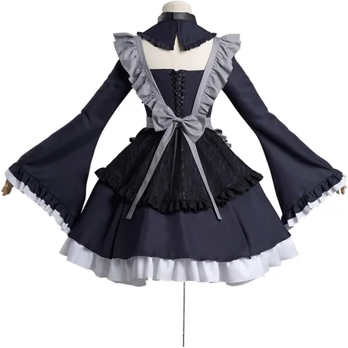 Vista 5 de Kitagawa - Disfraz de sirvienta para cosplay, disfraz de sirvienta para Halloween, conjunto completo
