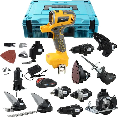 Vista 6 de NEWONE Juego de herramientas de 12 piezas 18V MAX MATRIX Kit combinado de herramientas eléctricas con taladro, con 2 baterías de 2.0Ah y cargador