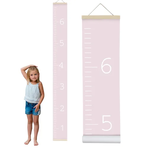 Vista 8 de Morxy Tabla de Crecimiento de Lona para Niños - Decoración de Pared Unisex para Habitación de Niños - Tabla de Medición de Altura - Cinta de Pared