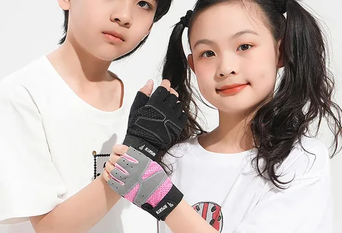 Vista 7 de Girls Half Finger Bike Gloves Fingerleses Cycling Non Slip Sun Protection Riding Gloves for Youth Kids 3-8T 7-15T