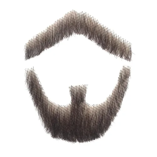 Vista 2 de Bigotes falsos de cabello humano hecho realista con barba falsa hombre barba de cabra para adultos y niños, entretenimiento, drama, fiesta