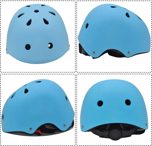 Vista 5 de Juego de casco de bicicleta ajustable para niños, chicos, chicas y adolescentes de 3 a 8 años de edad, incluye protectores de codo, rodilla