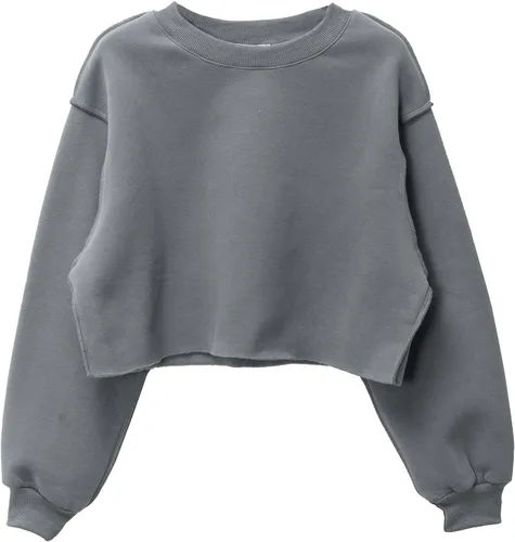 Vista 15 de Amazhiyu Sudadera Corta para Mujer de Manga Larga con Forro Polar Albaricoque