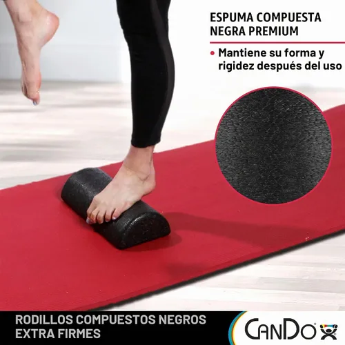 Vista 4 de Rodillos de espuma de alta densidad CanDo, negro, 30-2291, Medio redondo , Negro, 1, 1