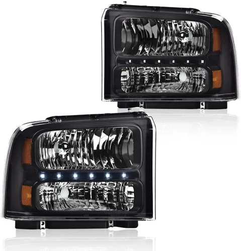 Vista 26 de G-PLUS Faros delanteros delanteros para Ford F250 F350 F450 F550 Super Duty 1999-2004; compatible con Ford Excursion 2000-2004 lente transparente