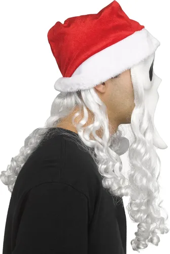 Vista 2 de Fun World Máscara de Papá Noel con cara fantasma