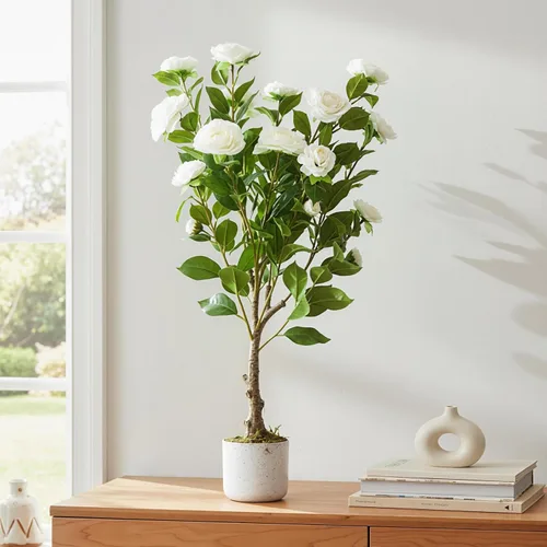 Vista 20 de GarveeHome Árbol de buganvilla artificial de 5 pies, planta de buganvilla de seda sintética con maceta, decoración interior y exterior, planta
