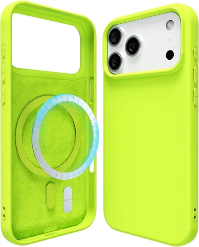 Vista 69 de oakxco Funda de silicona para iPhone 13 Mini/ 12 Mini magnética, compatible con carga inalámbrica Magsafe, goma delgada y suave, cubierta protectora
