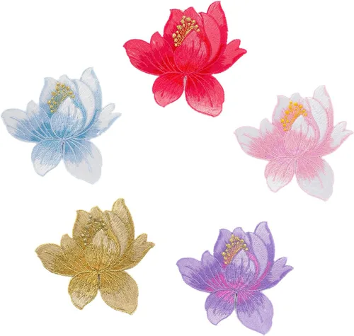 Vista 20 de 1 par de parches de peonía azul, apliques de flores para ropa de bricolaje, jeans Parches florales suaves para accesorios de ropa, decoración