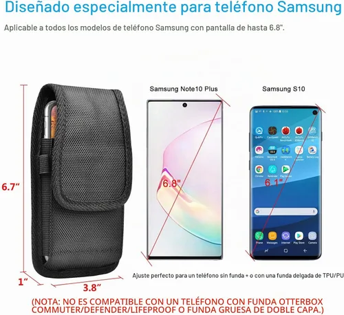 Vista 2 de Funda de nailon para teléfono celular con clip, para Samsung Galaxy S26 S25 FE S24 S22 S21 S20 A37 5G A17 A36 A16 A55 A35 A15 A26 A56 Note 20 10