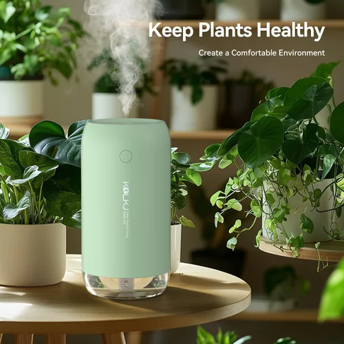 Vista 4 de Mini humidificador portátil, humidificador pequeño de niebla fría de 11.8 fl oz para plantas, humidificador de escritorio personal USB para Verde