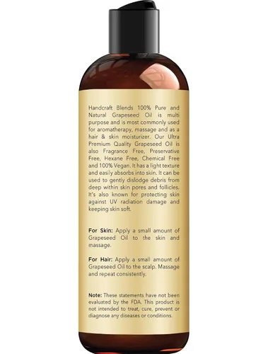 Vista 2 de Handcraft Blends - Aceite de semilla de uva - 8 onzas líquidas