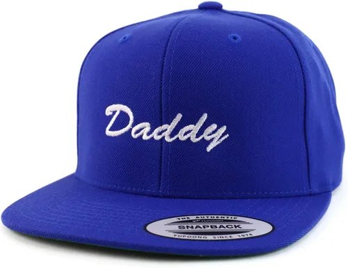 Vista 6 de Trendy Apparel Shop Flexfit Daddy Script Font Bordado Estructurado Flatbill Snapback Cap Carbón vegetal