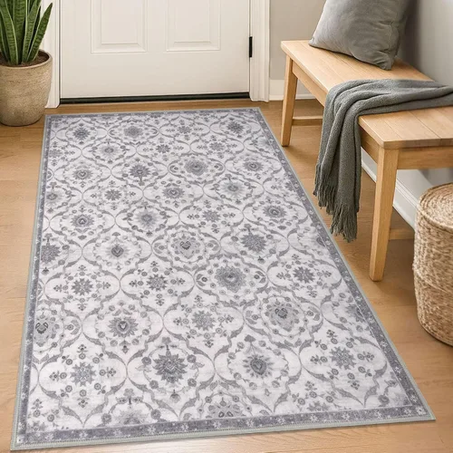 Vista 20 de KILOCOCO Alfombra marroquí pequeña, de 2 x 3 pies, color negro/dorado, súper suave, lavable, para interiores, vintage, lavable, antideslizante