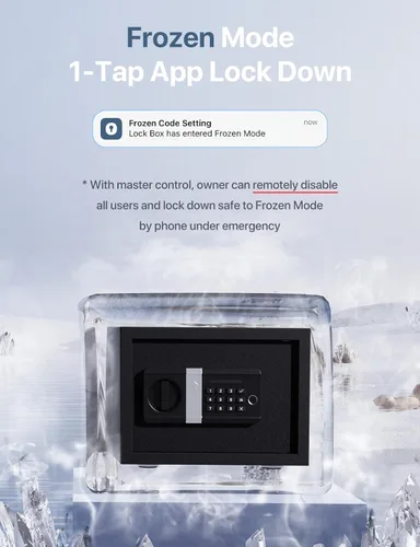 Vista 4 de FORFEND Smart Home Safe Caja de seguridad WiFi con aplicación de bloqueo/alarma Comando de voz, alarma de secuestro, detección de manipulación