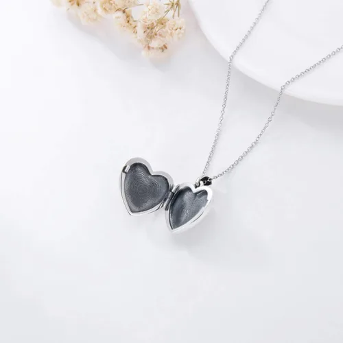 Vista 4 de MBSUUH Collar de plata de ley con medallón de fotos personalizado de mariposa, abeja, cerradura y llave, con imagen antigua, para mujer