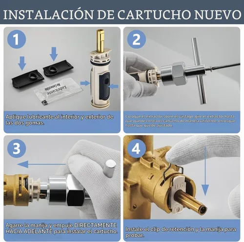 Vista 8 de 1222 Kit de cartucho de repuesto para grifos Moen PosiTemp de un mango, compatible con ducha Moen y ducha de bañera, metales y plásticos, paquete