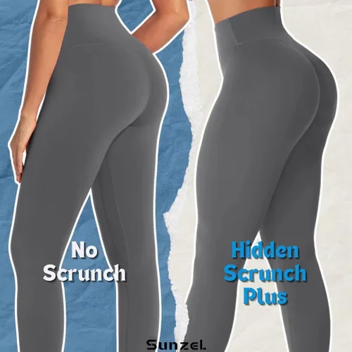 Vista 2 de Sunzel Butterflycra - Leggings de entrenamiento para mujer con fruncido oculto, cintura alta, levantamiento de glúteos, pantalones de yoga