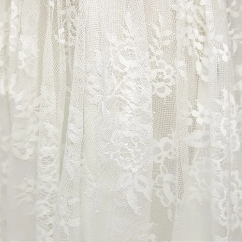 Vista 5 de Una línea de encaje marfil manga larga vestido de niña de las flores Boho rústico vestidos de primera comunión