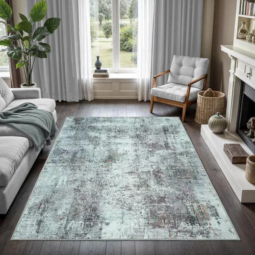 Vista 23 de GLN Rugs Bohemian - Troy - Alfombra de felpilla lavable a máquina, bohemio, lavable, antideslizante, alfombra de área de felpilla de pelo bajo