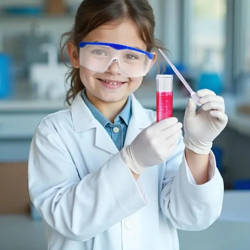 Vista 5 de UNGLINGA Abrigo de laboratorio para niños disfraz de científico juego de rol para niños y niñas, con gafas protectoras, gafas, tarjeta
