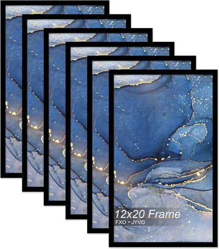 Vista 181 de Fxojyvo Marco de fotos de 5 x 8 pulgadas, marco negro para póster de fotos de 5 x 8 pulgadas, peso ligero y altamente transparente, marco de 5 x 8