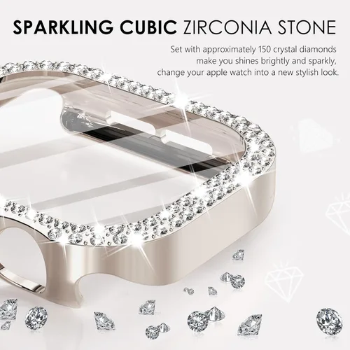 Vista 185 de Surace Bling - Carcasa con protector de pantalla para Apple Watch Series 3, 2, 1 de 1.496 pulgadas