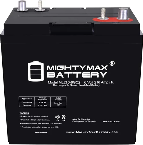 Vista 9 de Mighty Max Battery - Batería Mighty Max ML210-6GC2 - 6 V 210 AH, Terminal Dual, Batería SLA AGM Recargable para Carro de Golf
