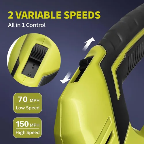 Vista 4 de SEYVUM Soplador de hojas, soplador inalámbrico de 20 V con batería de 2 x 2.0 Ah, soplador eléctrico de hojas para el cuidado del césped, soplador