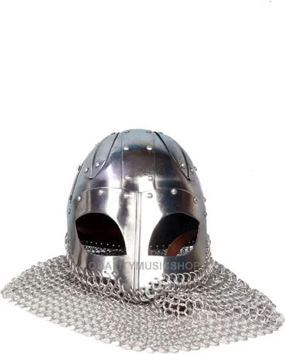 Vista 3 de Casco Viking Battle Armor 18G Acero y Chainmail