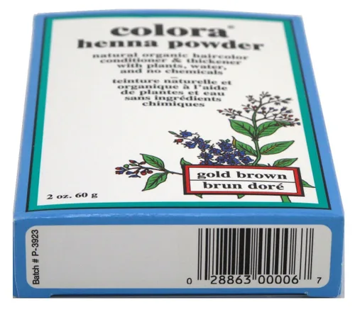 Vista 2 de Colora Tinte en polvo de henna para el cabello, marrón dorado, 2 onzas (paquete de 6)