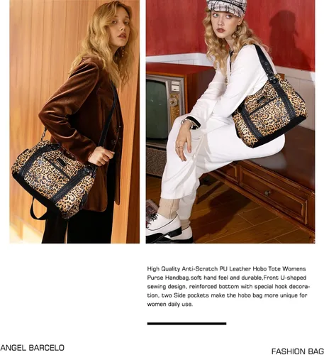 Vista 167 de Angel Barcelo - Bolsa de hombro amplia para mujer, diseño Hobo, cuero lavado