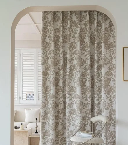Vista 5 de Cortinas florales de granja semiopacas para sala de estar, paneles de cortina blackout de jacquard de 45 pulgadas de largo, cortinas con bolsillo