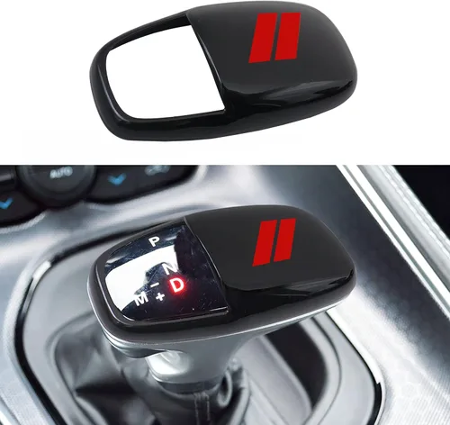 Vista 12 de Cubierta para cabeza de palanca de cambio para accesorios Dodge Charger 2015-2023 Challenger 2015-2024 Durango 2016-2025 2026, inserto